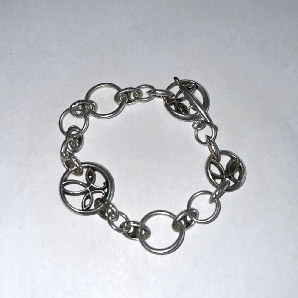 [Ann King] Vintage Sterling Silver Toggle Bracelet - Picture 3 of 4